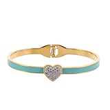 VALICLUD Edelstahl Herzarmreif für Damen mit Federverschluss Minimalistisches Liebesarmband...