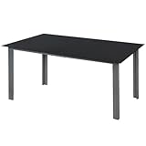 Montafox Garten Esstisch Glastischplatte 150 x 90 x 75 cm Gartentisch 6 Personen Gartenmöbel Tisch...