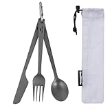 Naturehike Titanium Campingbesteck Reisebesteck Outdoor Besteck Enthalten Messer kreuzen Löffel Nur...