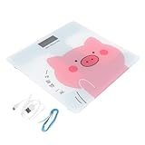 PACKOVE Digitale Personenwaage Cartoon Design USB Aufladbar Hohe Tragfähigkeit Präzise...