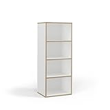Vicco Bücherregal Tetrix, Weiß, 40 x 100 cm mit 4 Fächern