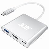 acer USB C HDMI Adapter, 4K HDMI 3-in-1 Adapter PD 100W, USB 3.0 5Gbps, USB C auf HDMI Kompatibel...