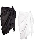 Chuangdi 2 Stück Damen Sarongs Badeanzug Strand Bikini Wrap Cover Up Chiffon Kurz Badeanzug Röcke,...
