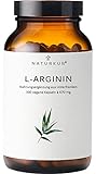 Naturkur® L-Arginin Base (rein, kein HCl) 670 mg - 300 Kapseln im Apothekerglas - Vegan,...