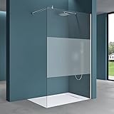 Mai & Mai Duschwand für Dusche Duschabtrennung 100x200cm Walk-In Dusche ESG-Sicherheitsglas 8mm...