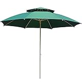 CAFIEDR Gartensonnenschirm, 2,5 m Doppelschirm, Schattenspender im Freien, Balkon, Innenhof, Strand