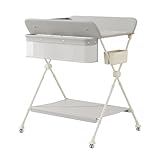 M-Castle Portable Folding Baby Changing Table with Wheels, Changing Table Height Adjustable Changing...