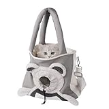 TQEBWUS Tragetasche für Katzen – niedliche Canvas-Tasche in Bärenform bequem und tragbar –...