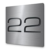 Premium Hausnummer Edelstahl & Acryl schwarz o. anthrazit - modernes Hausnummernschild - groß &...