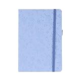 Idena 11367 - Notizbuch A5, Floral in Blau, 80 Seiten kariert, 80 g/m², mit Gummiband und...