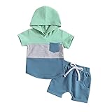 Godom Sommer Bekleidungssets Für Baby Jungen Hooded T-Shirt + Shorts Sets Kleinkind Weiches...