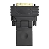 Louttary DVI-Adapter auf kompatibel, Stecker auf Stecker, 360 Grad drehbar, für HDTV, Videokarte