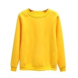 Pullover Damen Einfarbig Vielseitig Sweatshirt Große Größen Basic Langarm Herbst Winter Langarm...