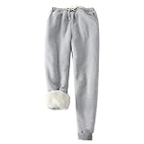 Blitzangebote des Tages Thermohose Damen Fleece Gefütterte Jogginghose Warm Fleecehose Elastischem...