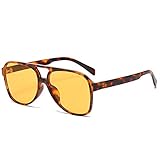 YAMEIZE Retro Rechteckige Sonnenbrille für Damen Herren Doppelsteg UV400 Schutzbrille Outdoo...