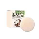 Festes Shampoo Bar mit Kokosöl, Naturseife für Normale bis Trockene Haare und Kopfhaut,...