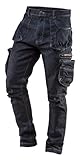 NEO TOOLS Herren Arbeitshose Denim, lang, 8 Pockets, Gr. XS-3XL, verstärkte Nähte, ausprofilierter...