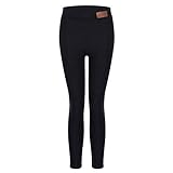 Damen Thermische Leggings| High Waist Thermo Leggings Schwarz|Winter Dicke Samt Warme Leggins...