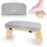 IPEB Meditationsbank Klappbar, Ergonomischer Bambus Yoga Hocker, Meditationshocker mit Kissen,...