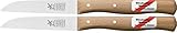 2 x Gemüsemesser, kleines Küchenmesser mit Holzgriff, Schälmesser, 8,5 cm Herder...
