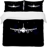 YZQGLHP Bettwäsche 200x200 Flugzeug Bettbezug Set für Kinder Jungen Mädchen Weich Atmungsaktiv...