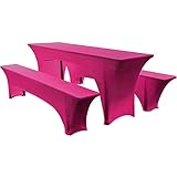 Elastische Biertischhussen & Bankauflagen Set für 50cm/70cm Breite - 3-teiliges Stretch Hussen für...