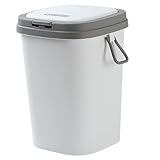 UTHCLO Kleiner Grauer Abfalleimer mit Deckel Nordic Design Widerstandsfähiger Kunststoff Kompakt...
