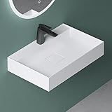Mai & Mai Waschbecken Aufsatzwaschbecken Hängewaschbecken matt Weiß inkl. Ablaufgarnitur...