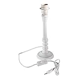 DRULINE Lampenfuß Tischlampe - Leuchtenfuß - Lampen Fuß - Tischlampenfuß - Holz weiß – E27 -...