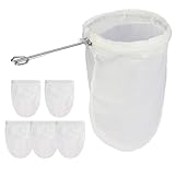 SINZONeu® 6 Stück Nussmilchbeutel Waschbar mit Edelstahl Griff - Passiersieb Feines Mesh für...