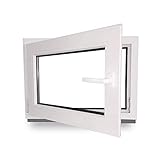 Kellerfenster - Kunststoff - Fenster - innen weiß/außen weiß - BxH: 50 x 40 cm - 500 x 400 mm -...