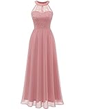 Wedtrend Damen Spitzenkleid Brautjungfer Kleid Lang Chiffon Abendkleid Party Cocktailkleid...