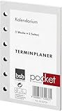 BSB Ersatzeinlage Kalendarium 2026 - ca. A7-1 Woche = 2 Seiten - 6-Fach Lochung - für Pocket...