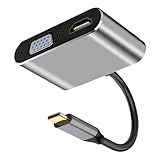 Whnbuij USB C auf VGA Adapter - USB C auf DVI VGA, Konverter | zu Monitor Adapter, Hub zu 4-in-1 4k...