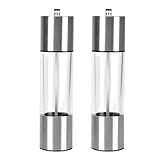 Rozhuhro All-in-One Salz- und Pfeffermühlen-Set, manuelle Pfeffermühle aus Edelstahl,...