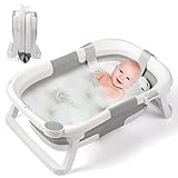 Baby Badewanne Faltbare-Babybadewanne Neugeborene von 0-24 Monaten Geeignet, Portable Babybadewanne...