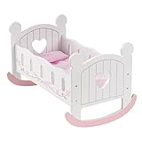 ROBUD Baby-Puppenbett aus Holz, Baby-Puppen-Bett-Spielzeug, passend für bis zu 45,7 cm große...