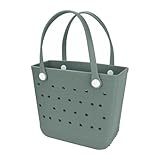 UeKeKicg Große Strandtasche, Gummi-Strandtasche, wasserdicht, waschbar, langlebig, offene...