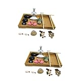 Abaodam 2 Sätze Zen-Garten-Kit Zen-Garten-Set Kleiner Sandkastenrechen Sandkasten-Dekor Dekoration...