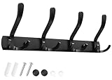 Sevenpers Garderobenhaken 3-in-1– Kleiderhaken Metall Schwarz mit 12 Haken – Garderobenleiste...