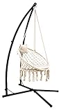 AMANKA Hängestuhlgestell mit Makramee Hängesessel - 215cm Metallgestell - Boho Hängestuhl bis...