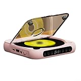 Reisebereiter CD-Player mit Kompatibilität und LCD-Display, 2000 mAh Akku für Musikgenuss (Rosa)