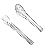 2 Stück Küchenzange, Edelstahl Küchenzangen Rutschfest Waschmaschinenfest Mehrzweckzangen,...