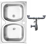 DomoDomo – Küchenspüle Edelstahl 80 x 50 aufliegend – Spülbecken Küche satiniert – Spüle...