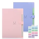 KONVINIT 2 Pack Fächermappe Ordnungsmappe Din A4 mit 5 Tasche Dokumentenmappe mit 4 Fächern...