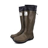 JOMIX Unisex Gummistiefel Damen Herren Faltbar Hoch Regenstiefel Wasserdichte Rutschfest Leicht PVC...