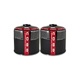 Campingman 2 Stück Gaskartusche 500g Butan Gas Schraubkartusche mit Schraubventil Universal...