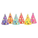 PartyDeco Hütchen Dots Mix 16cm 6 Stk. Geburtstagsfeier Geburtstagshüte Happy Birthday Party...