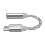 Ticfox USB C Bis 3,5 Mm Kopfhöreradapter Spport 384 kHz 32bit, Versilberte Kupfertyp C Bis 3,5 Mm...