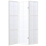 Homestyle4u 437, Paravent Raumteiler 3 teilig Holz Weiß Innen Trennwand Sichtschutz Raumtrenner...